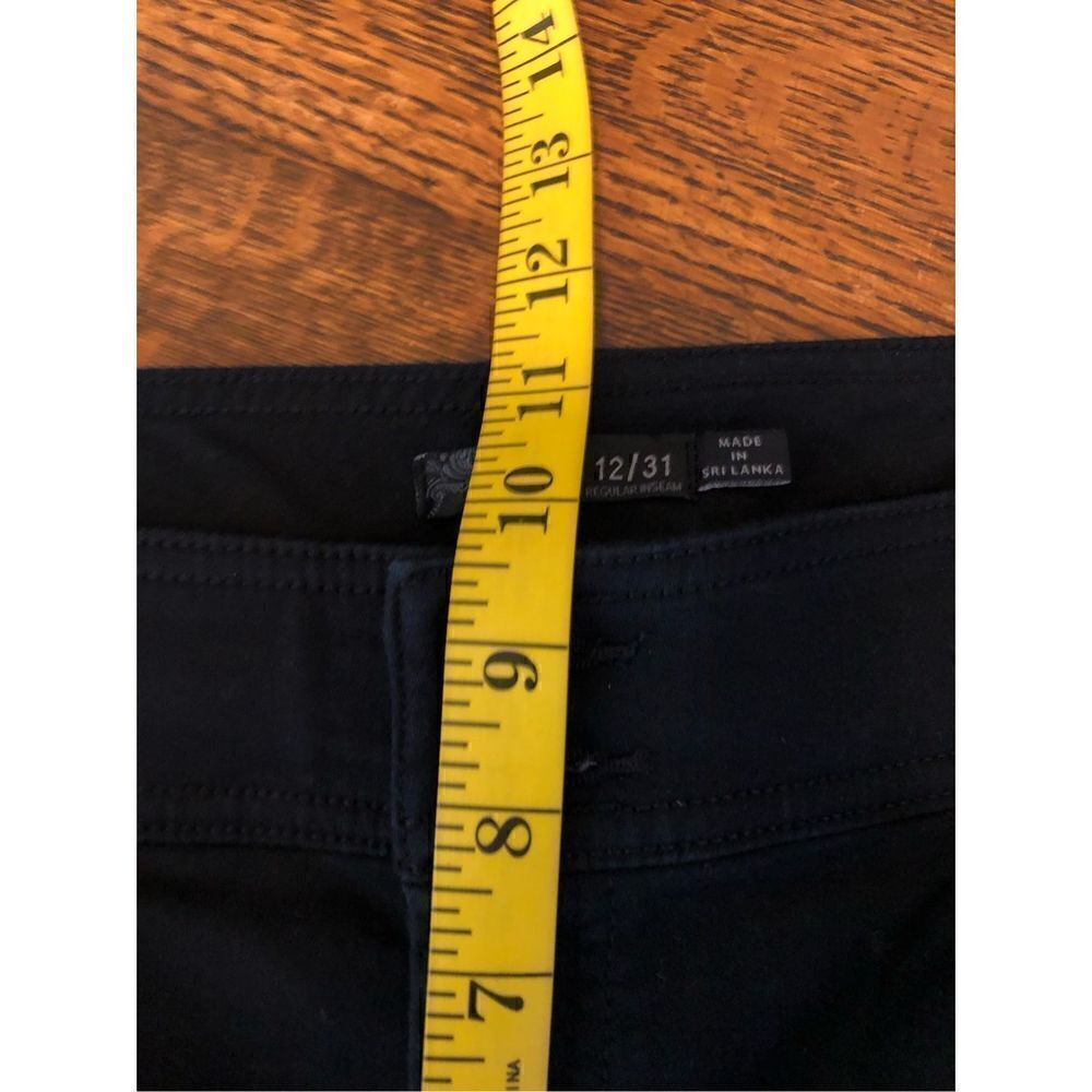 Prana Black Mid Rise Slim Leg Dark Academia Pants Size 12 - Picture 14 of 15